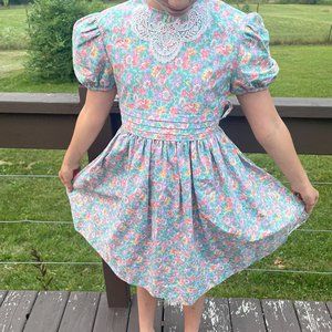 Vintage Floral Polly Flinders Dress, Size 12